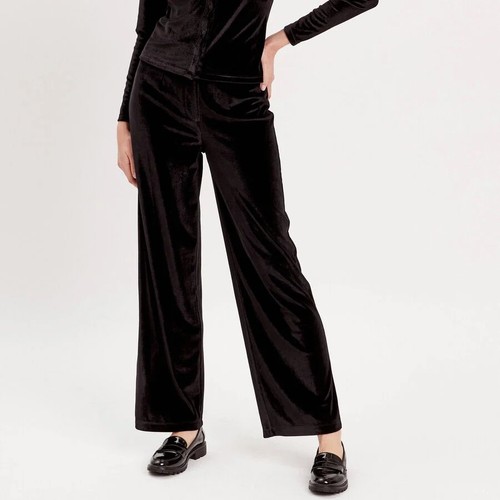 Damen velours samt optik hosen - velours,