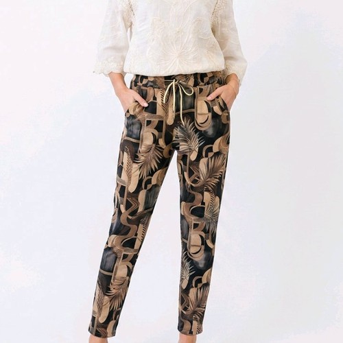 Damenhose samt blumen - samt, muster
