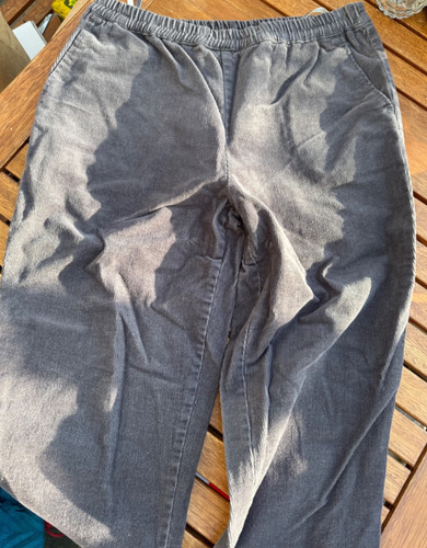 Damenhose cordsamt grau - cordsamt, mit