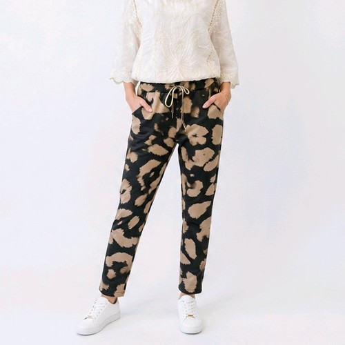 Damenhose samt beige muster - beige,