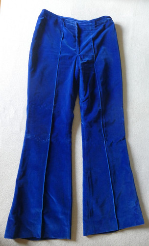 Azurblaue vintage samthose mit - vintage,