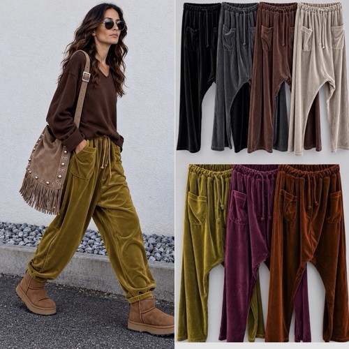 Damen baggy samt - damen, versch.farben
