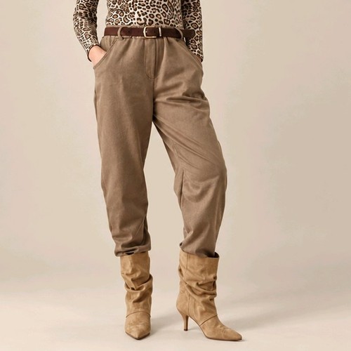 Damen hose camel samt - camel, velours
