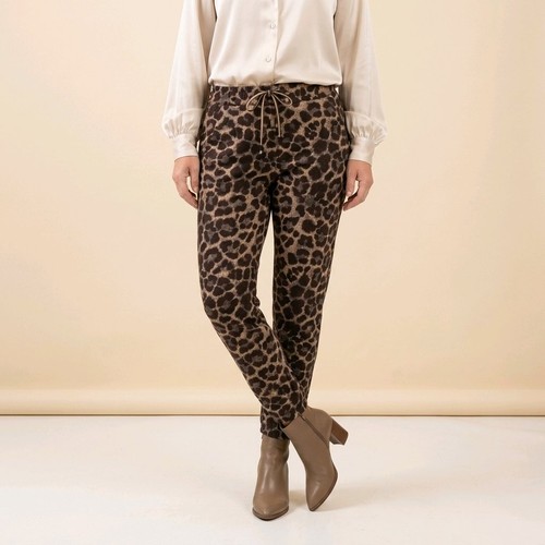 Damenhose samt leo muster - leo,