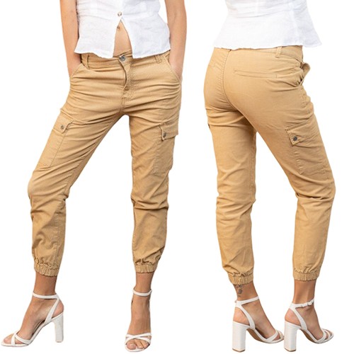 Damen samt cargohose chino - damen,