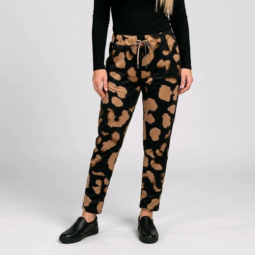 Damenhose samt beige muster - damenhose,