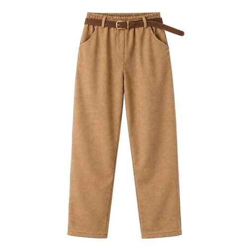 Damen hose camel samt - camel,