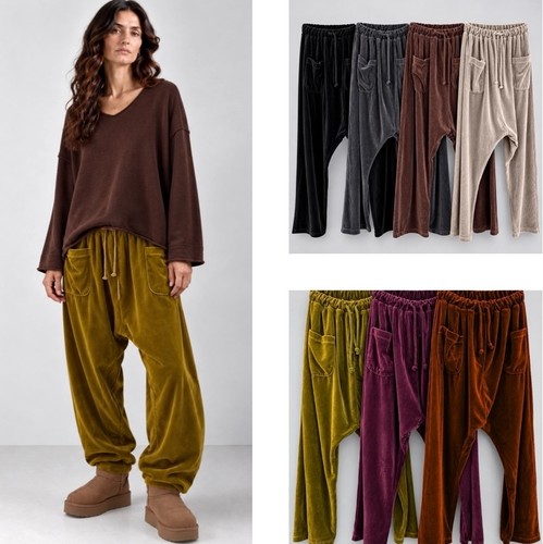 Damen baggy samt versch - damen, versch.farben
